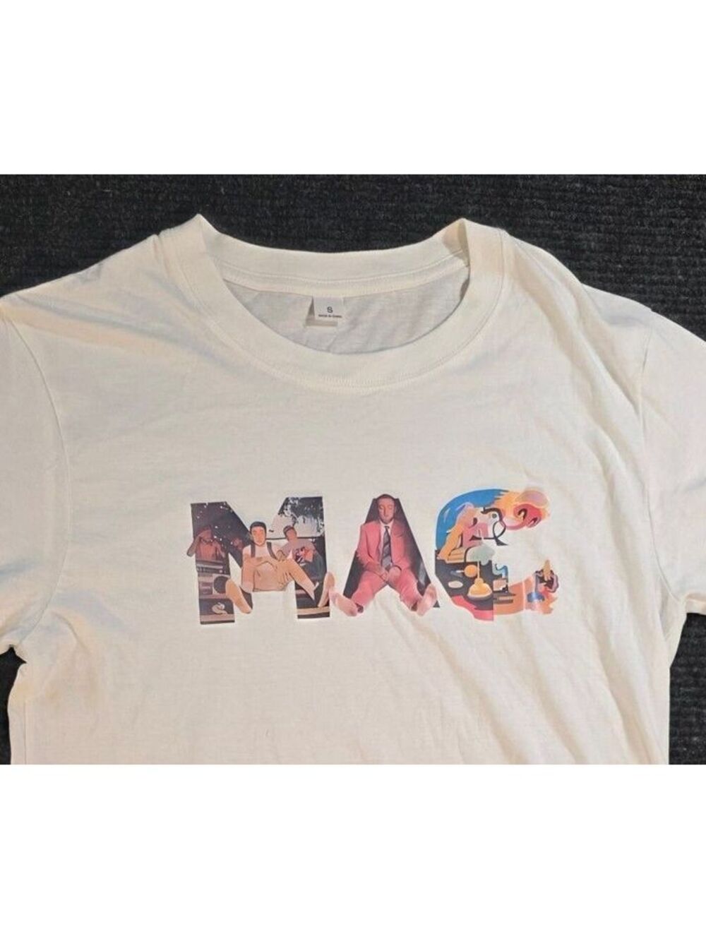 MAC Graphic Print White T-Shirt Small